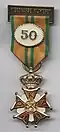 Viertagekreuz in Gold mit Krone (50. Teilnahme)