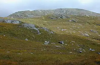 Blick über die Südflanke des Càrn Ghluasaid zum Gipfel