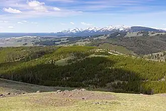Blick auf die Gallatin Range vom Sepulcher Mountain