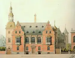 Vilhelm Kleins Entwurfszeichnung des Kunstindustriemuseums, heute: H.C. Andersen Schloss, 1892