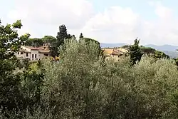 Sicht auf die Villa "Il Gioiello" vom Kloster San Matteo