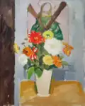Stillleben mit Blumen und einem Heiligenbild, 1941