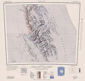 Topographisches Kartenblatt der Sentinel Range (Süd)