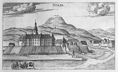 Schloss Stadl an der Raab 1681, einstige Stammburg derer von Stadl seit 1265