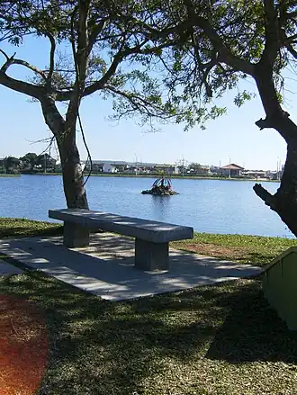 Blick über die Lagoa do Jacaré, eine der sieben Lagunen von Balneário Rincão