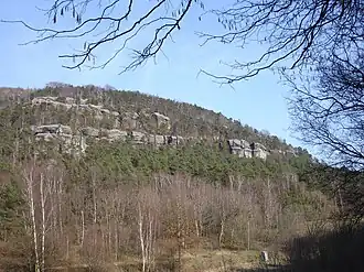 Sandsteinfelsen an der Westseite