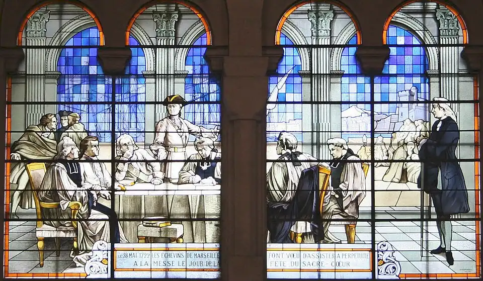 Tafel V: Gelübde der Ratsherren von 1722 während der Pestepidemie.