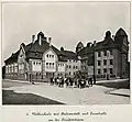 Volksschule mit Badeanstalt und Turnhalle an der Friedenstraße (Foto 1908)