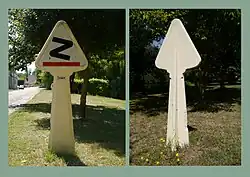 Vor- und Rückansicht Michelin-Verkehrszeichen