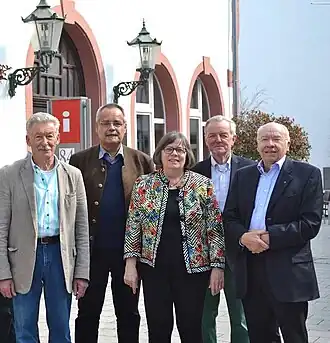 Vorstände des Altertumsvereins vor dem Museum, 2018; ganz rechts Chefarzt Günter Herrmann