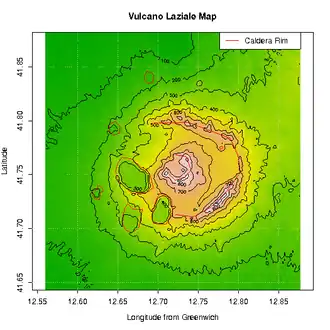 Digitales Höhenmodell des Vulcano Laziale