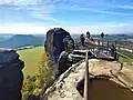Aussicht am Westhorn des Liliensteins, links die Festung Königstein