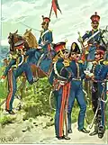 Rote Doppellampassen des württembergischen 3.&nbsp;Reiter-Regiments 1825.