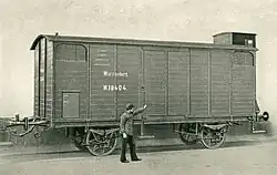 Gedeckter Güterwagen Nr. 18404 der Serie H, in der Beschriftung vor 1905