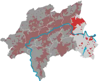 Lage des Bezirks Langerfeld-Beyenburg in Wuppertal