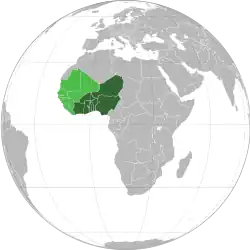 Mitglieder und Zoneneinteilung der WAFU