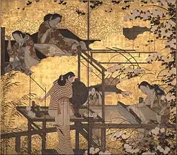 Stellschirm mit Weberinnen[A 3]