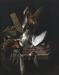 Wildvögel und Jagdgeräte