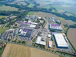 Luftaufnahme des Industriegebiets Schnathorst/Hüllhorst.