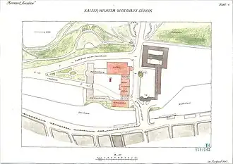 Fischer: Entwurf für das Kaiser-Wilhelm-Volkshaus, Gesamtplan