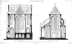 Schnitte Querschiff und Langhaus von Laspeyres vor 1871
