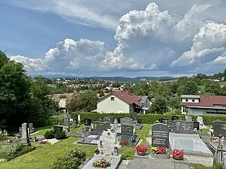 Blick vom Friedhof über Oberschützen