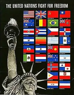 US-Poster zur Gründung der Vereinten Nationen