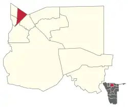 Karte Onayena in Namibia