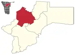 Karte Kombat in Namibia