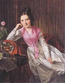Waldmüller, Therese Krones mit einem Goldfischglas (1824)