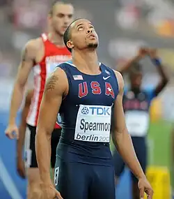 Wallace Spearmon, 2005 Vizeweltmeister und (2007/2009) jeweils WM-Dritter – ausgeschieden als Sechster in 20,66&nbsp;s