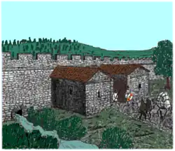 Abschnitt 36: Rekonstruktions- versuch des spätantiken Walltors am Knag Burn