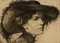 Porträt einer Dame mit Hut