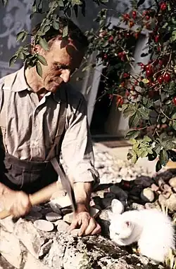 Walter Eglin (1895–1966) Künstler. Walter Eglin beim Steine klopfen