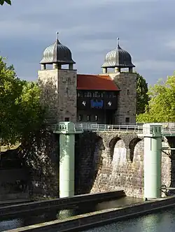 Lage der Sparbecken seitlich der Schleuse