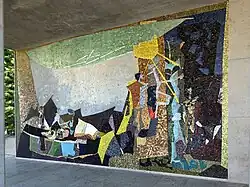 Wand Mosaik, Kennen und Erkennen, 1955–1960, Eingang Spalengraben, Universität Basel, Schweiz. Von Coghuf, Ernst Stocker (1905–1976) Künstler