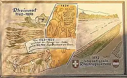 Wandbild zur Rheinregulierung (außen am Gemeindeamt)