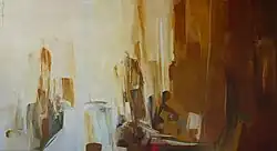 Die Talente. Wandbild, Friedhof Aesch (BL), 1968 Von Helmuth Mahrer (1934–1995) Maler