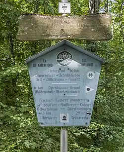 Wandertafel am Parkplatz Mainleite