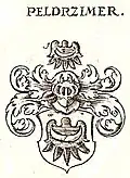 Stammwappen der schlesischen Familie von Pelchrzim (Weigelsches Wappenbuch von 1734)