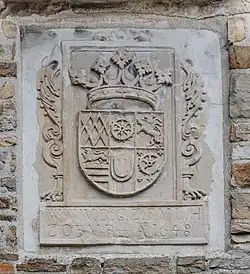 Vorbild des Stadtwappens am Schloss Broich[33]