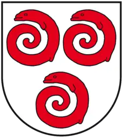 Drei (2:1) schneckenförmig gewundene Aale (Alsleben (Saale))