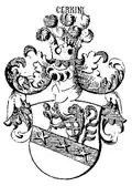 Stammwappen der Cerrini de Monte-Varchi, österreichisch-sächsischer Zweig, in Siebmachers Wappenbuch