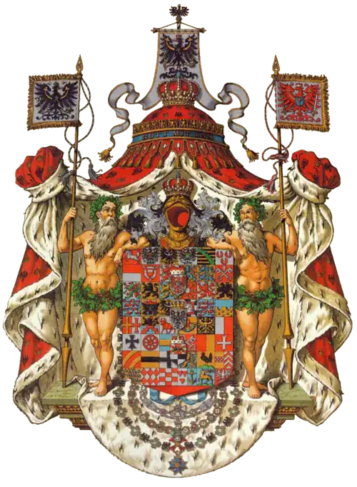 Wappenzelt und Wappenmantel im Großen Wappen Preußens