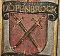 Wappen derer von Deipenbrock am Epitaph des Joachim Friedrich von Münster-Meinhövel (†&nbsp;1671) in der Heidelberger Peterskirche