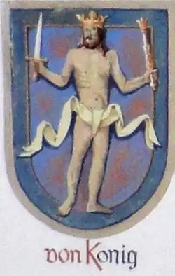 Wappen der Familie König auf dem Kemptner Rathaus