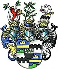 Wappen der rheinländischen Freiherren von Francken-Sierstorpff (1738) im Wappenbuch des Westfälischen Adels
