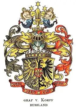 Wappen der Grafen von Korff Russland im Wappenbuch des Westfälischen Adels