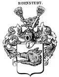 Wappen derer von Hohnstedt in Siebmachers Wappenbuch (rot-silbern)