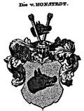 Wappen derer von Hohnstedt in Siebmachers Wappenbuch (schwarz-golden)
